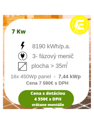 Fotovoltické elektrárne na kľúč 7Kw-7,44 kWp