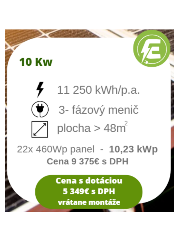 Fotovoltické elektrárne na kľúč 10Kw-10,23 kWp